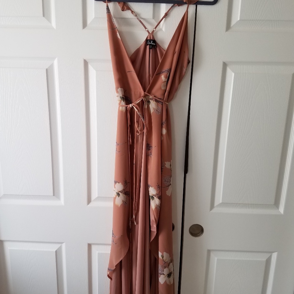 Lulu's Floral High Low Wrap Dress
